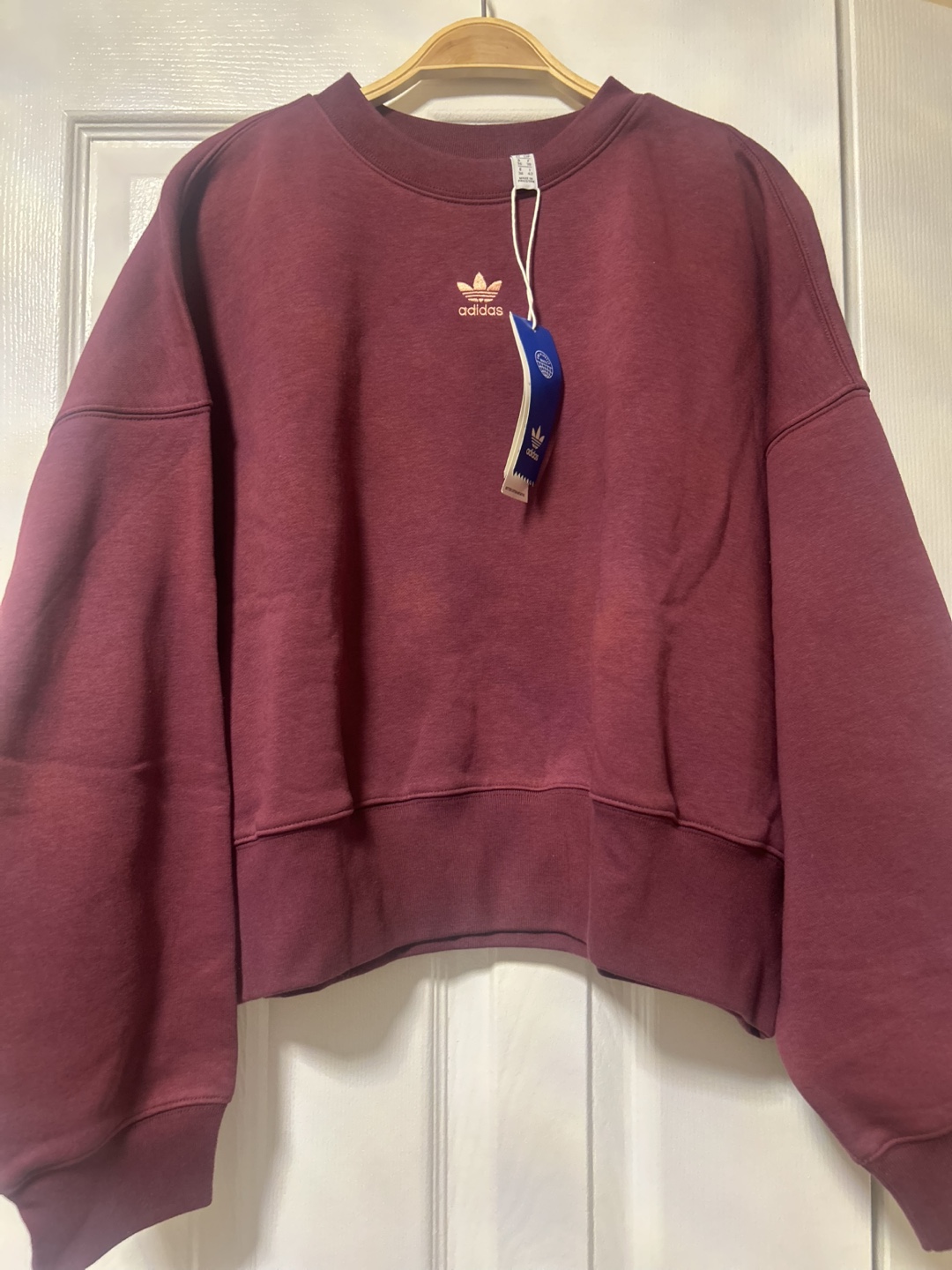 Adidas Women's Maroon Crewneck Sweatshirt