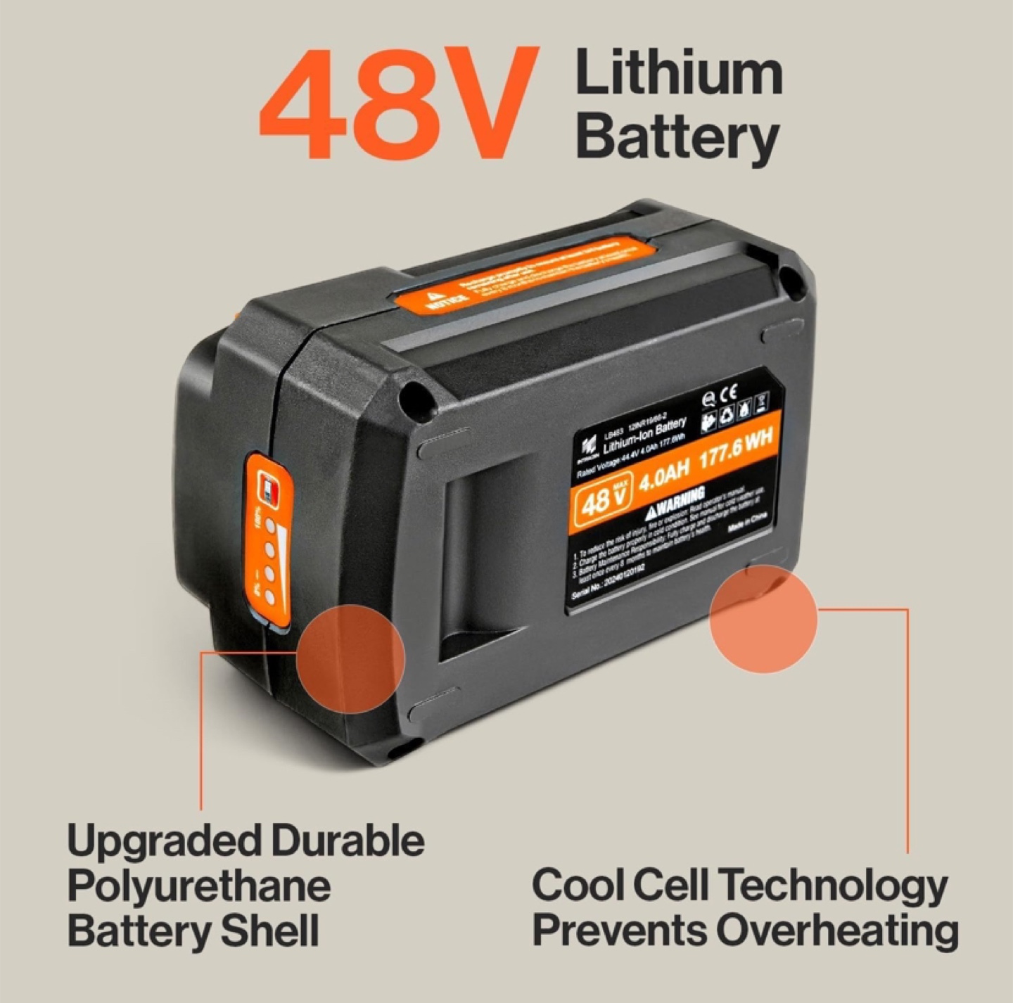 SuperHandy 48V 4.0Ah Lithium-ion Battery - photo 3