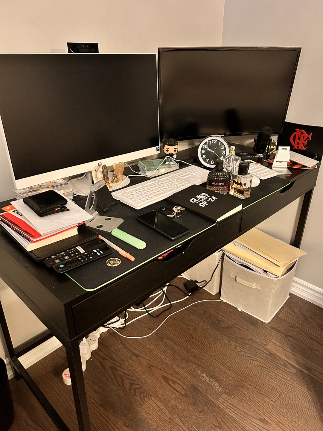 Dark brown Computer Desk with Two Drawers 💚