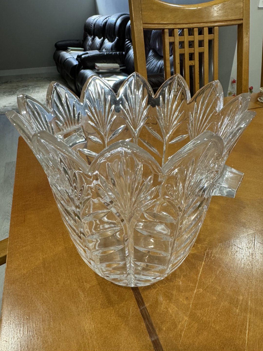 Crystal Bowl, Elegant Design, Large Size - photo 3