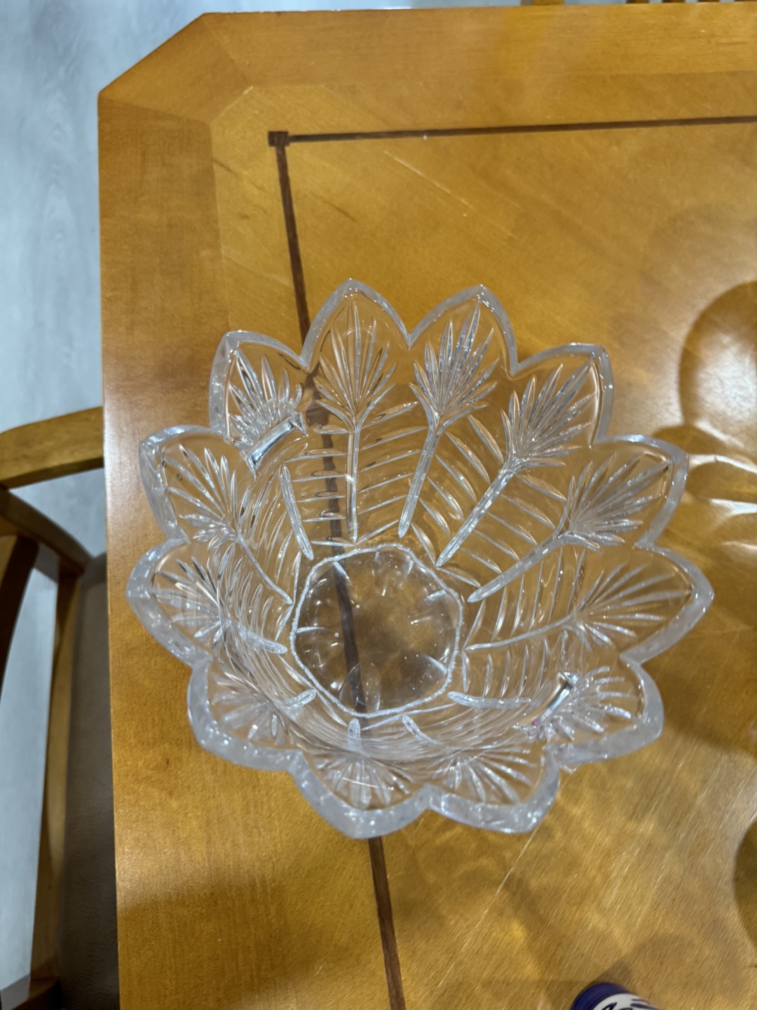 Crystal Bowl, Elegant Design, Large Size