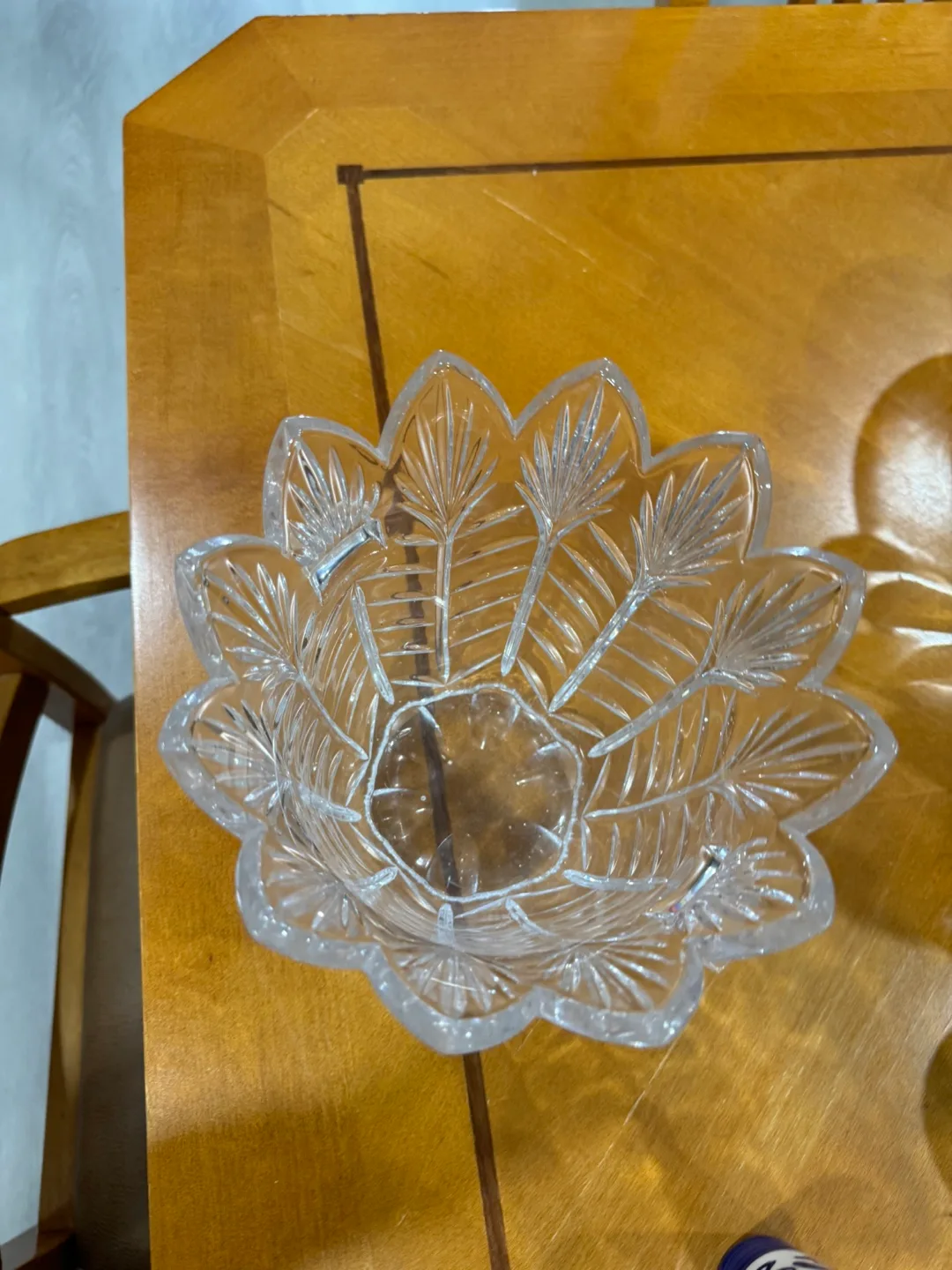 Crystal Bowl, Elegant Design, Large Size