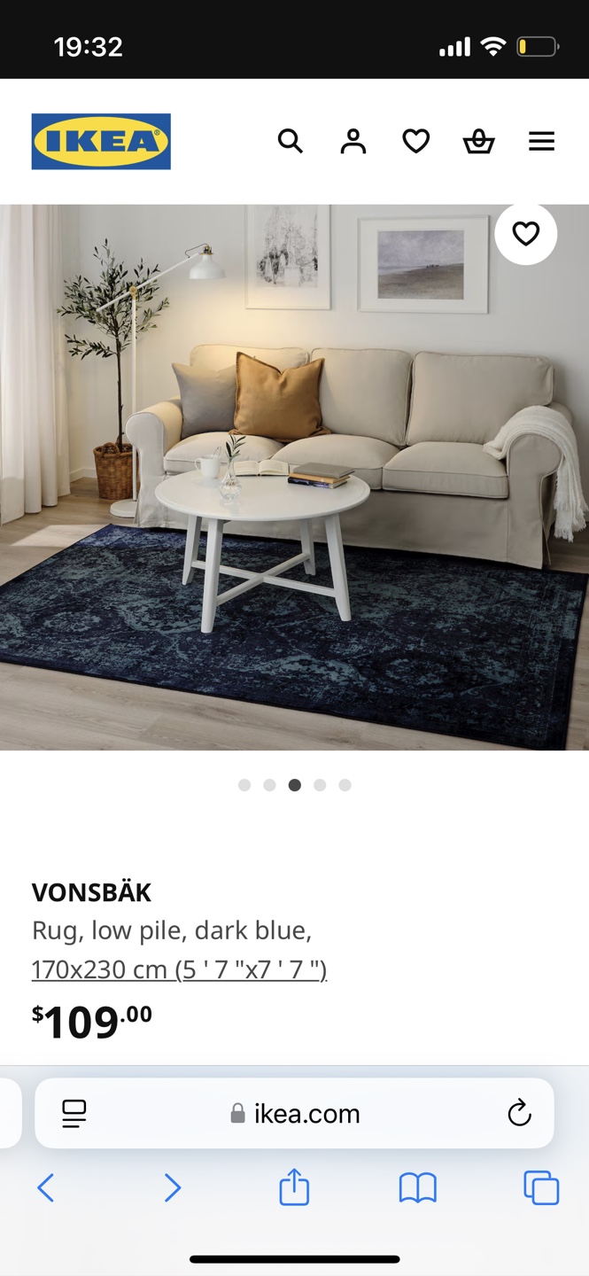 IKEA VONSBÄK Rug - Dark Blue | Karrot