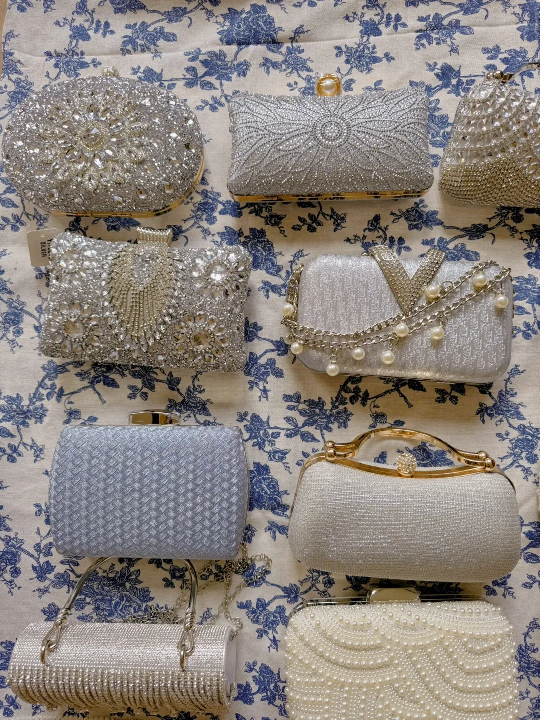 Elegant Evening Clutches - Silver & Pearl image indicator(3)