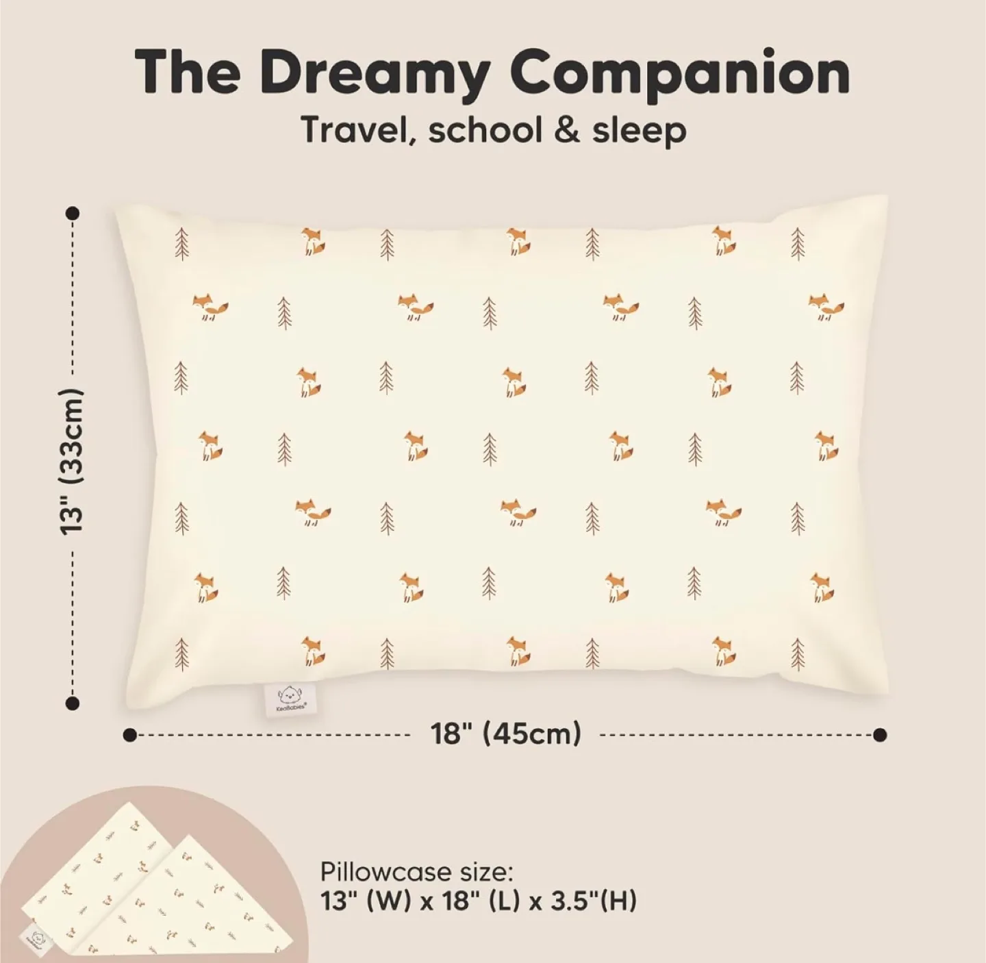 KeaBabies My Little Dreamy Pillow – Fox Print image indicator(2)