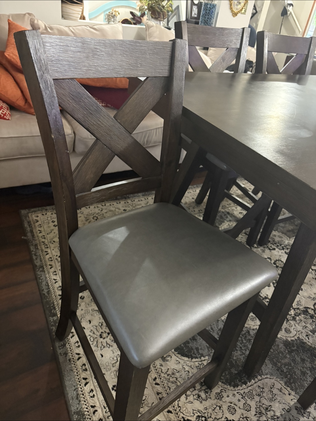 Dining table set include with bench oak wood - photo 3