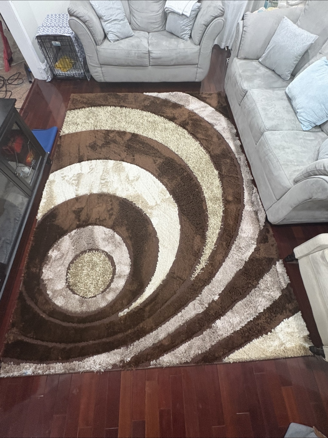Istanbul Shaggy Rug - Brown and Beige