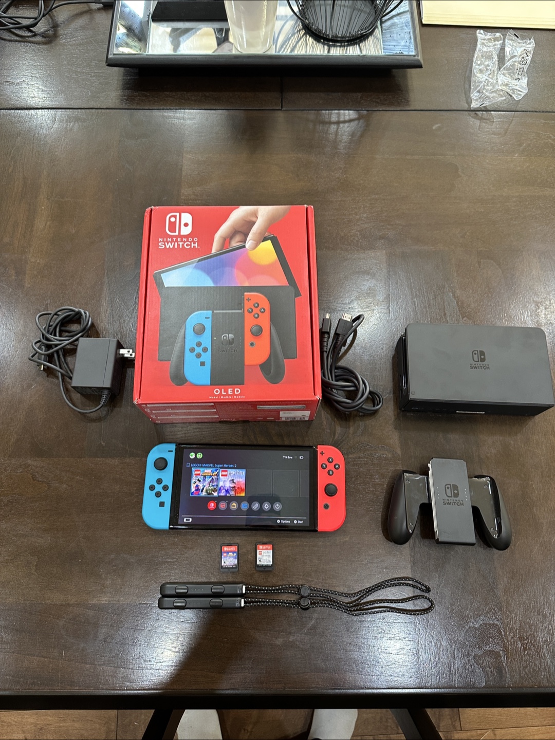 Nintendo Switch OLED Full Set w/ LEGO Games – Works Perfectly