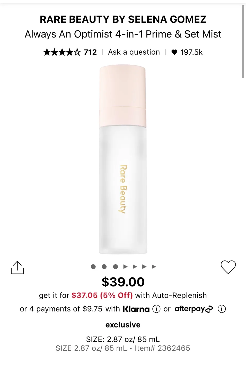 Rare Beauty Always An Optimist 4-in-1 Prime & Set Mist image indicator(2)