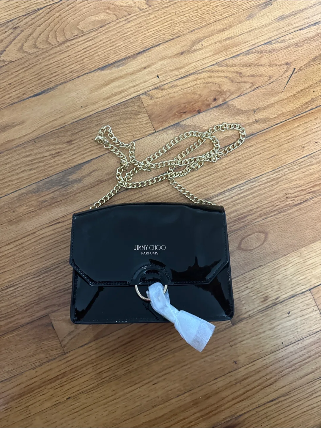 Jimmy Choo Parfums Black Patent Leather Crossbody Bag 🧡 thumbnail