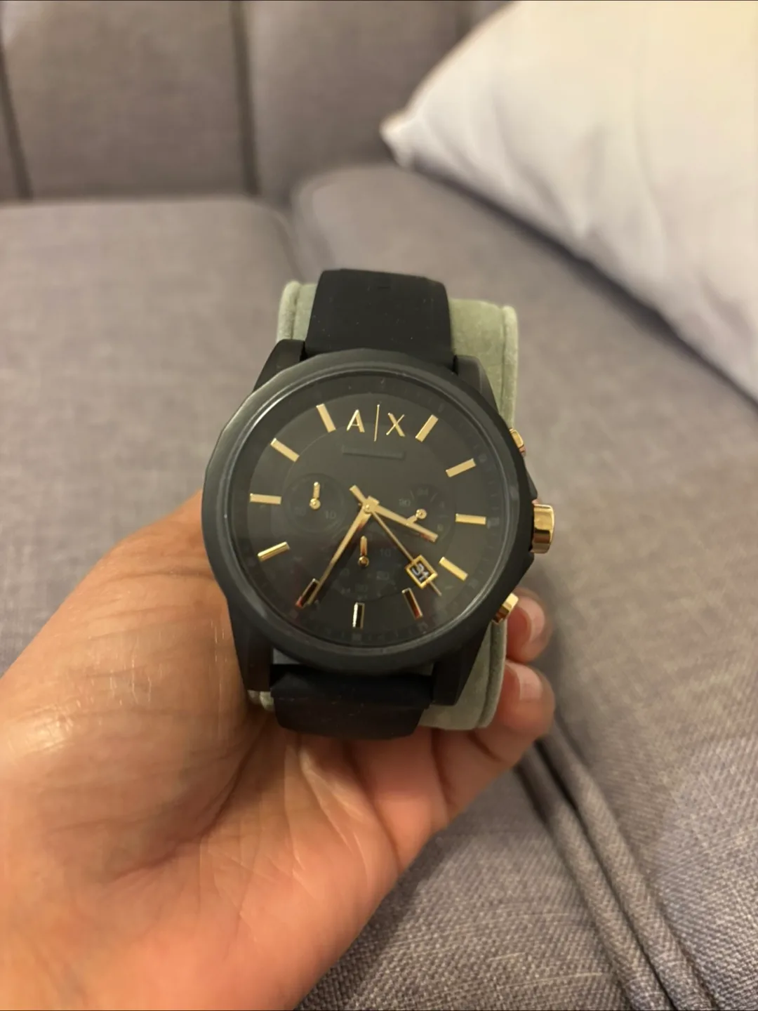 Armani Exchange Men's Black Chronograph Watch thumbnail
