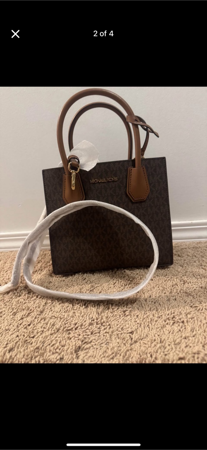 Michael Kors Mercer Medium Logo and Leather Crossbody Bag