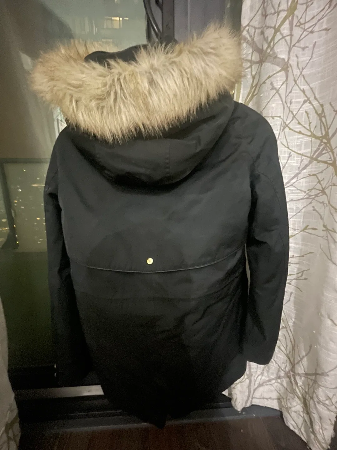 Really warm Zara Black Parka with Faux Fur Hood image indicator(2)