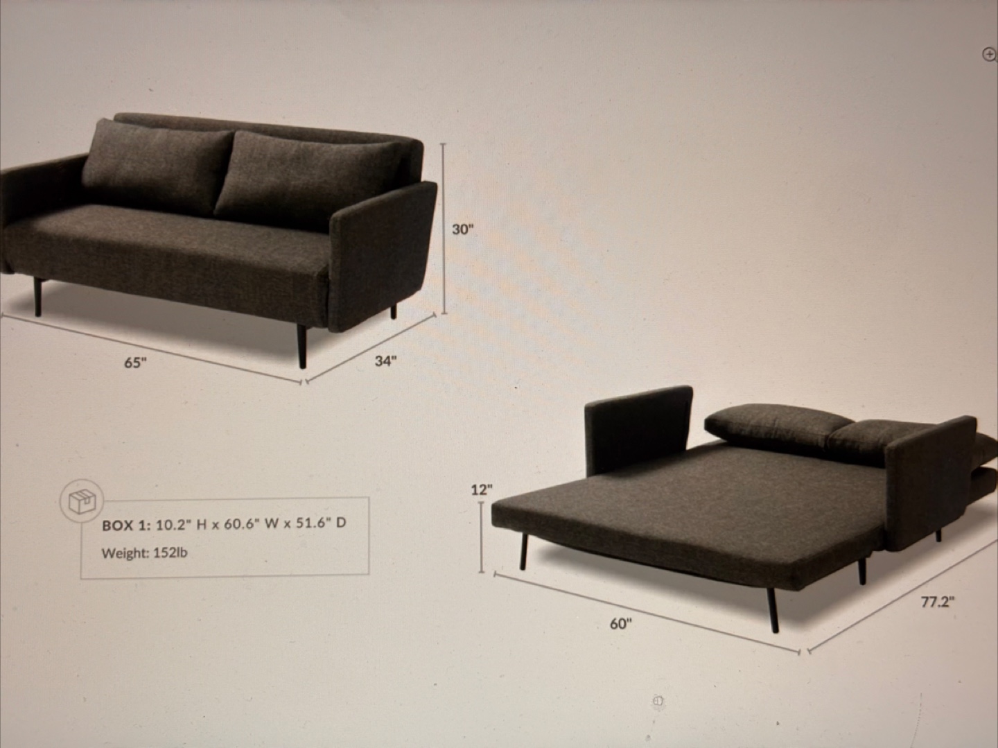 Oslo 2 Seat Sofa Bed - Queen size with extra mattress topper - photo 4