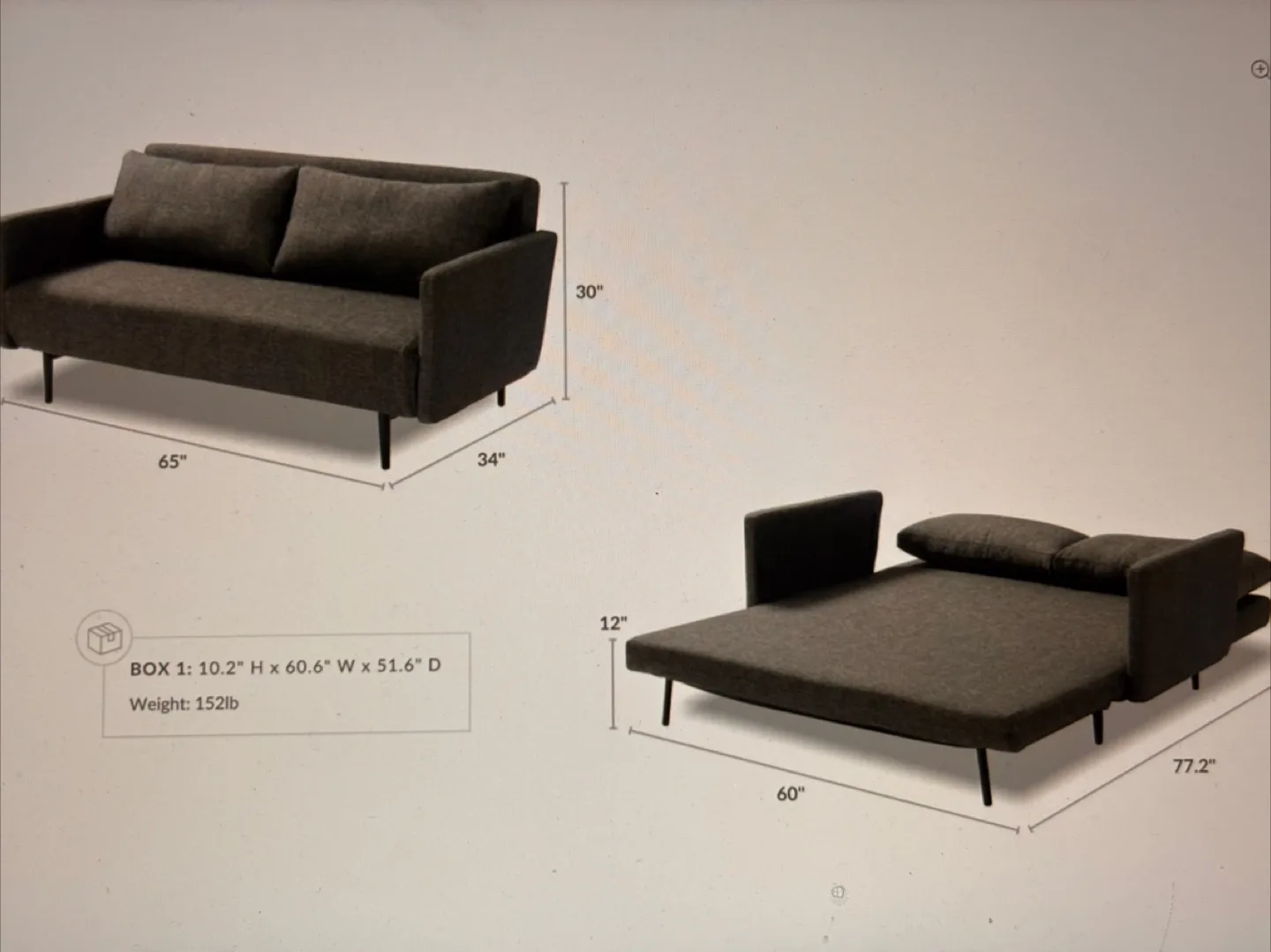 Oslo 2 Seat Sofa Bed - Queen size with extra mattress topper image indicator(4)