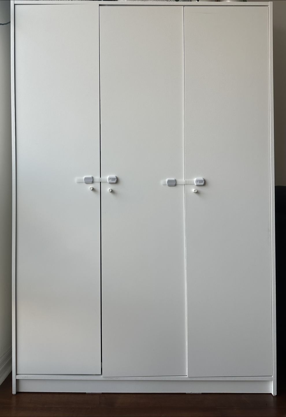 White Ikea KLEPPSTAD Wardrobe with 3 doors