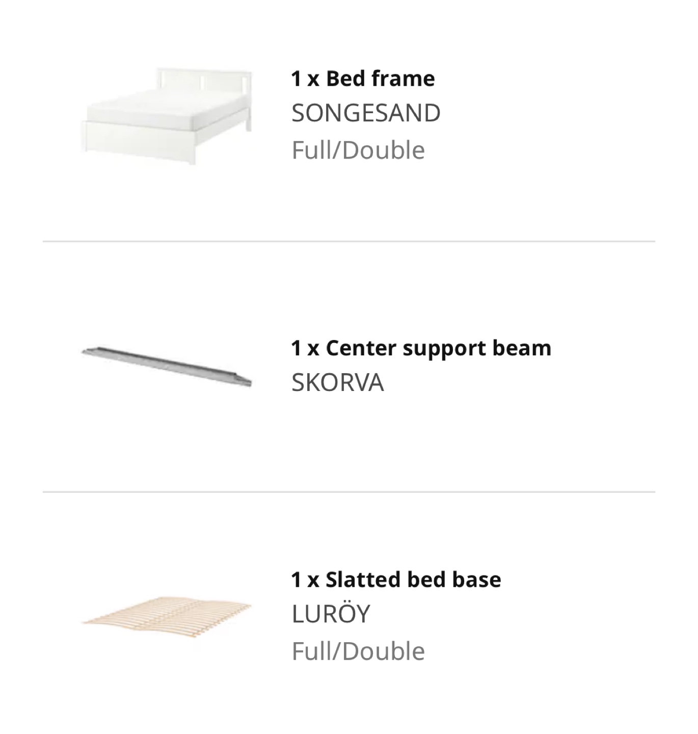 IKEA SONGESAND Full/Double Bed Frame - White - photo 3