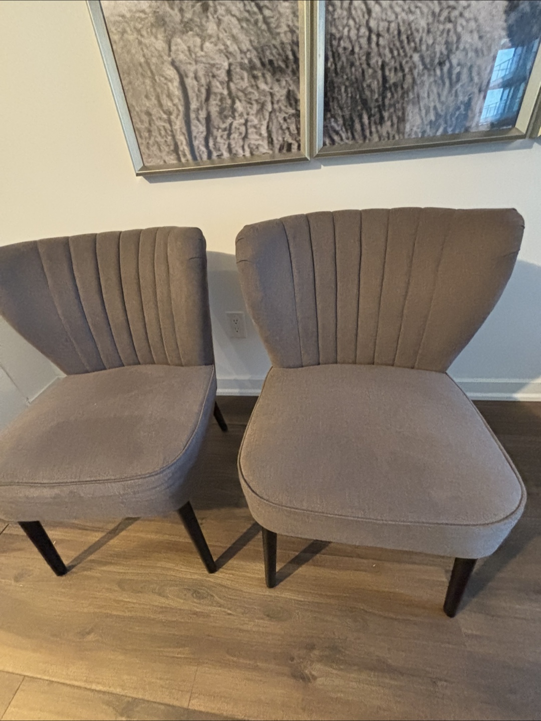 Pair of Grey Fabric Accent Chairs🧡 - photo 3