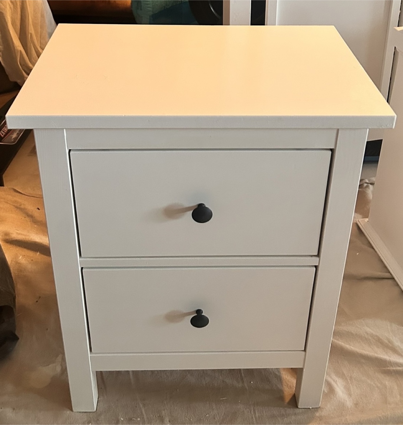White Two-Drawer Nightstand