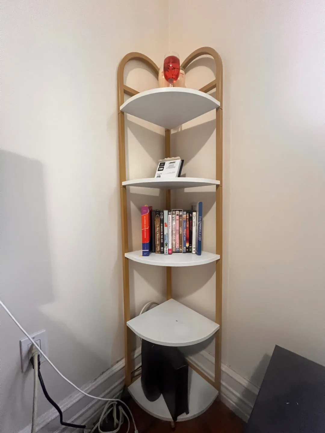 Corner Shelf, 5-Tier Storage Rack White & Gold image indicator(2)