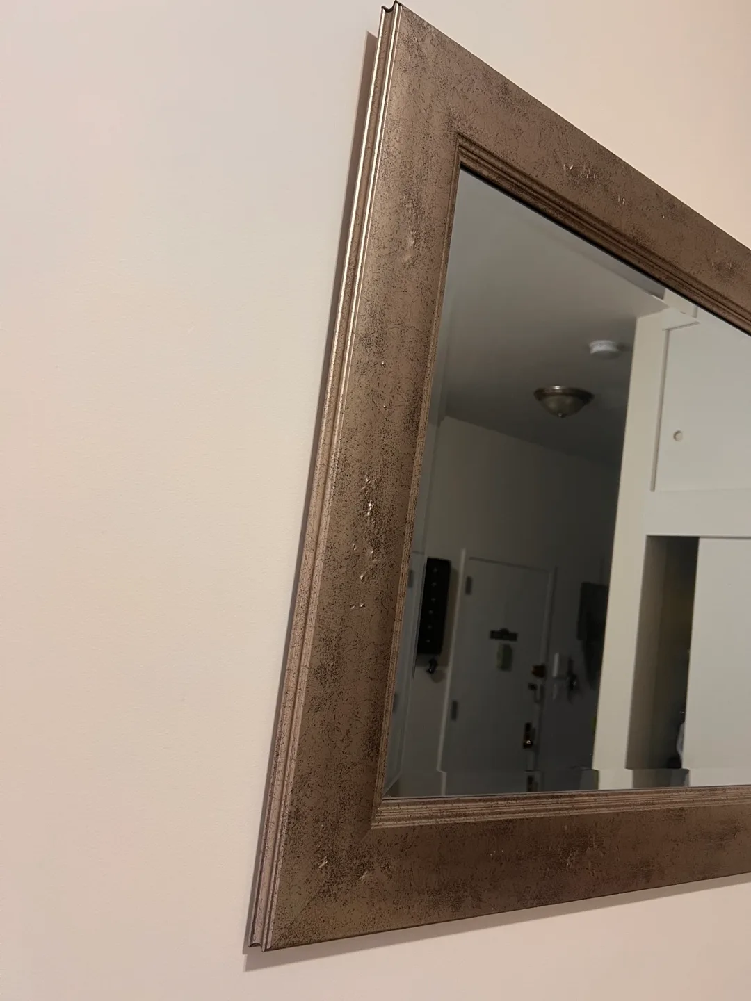 Large Antique Looking Pewter Mirror image indicator(3)