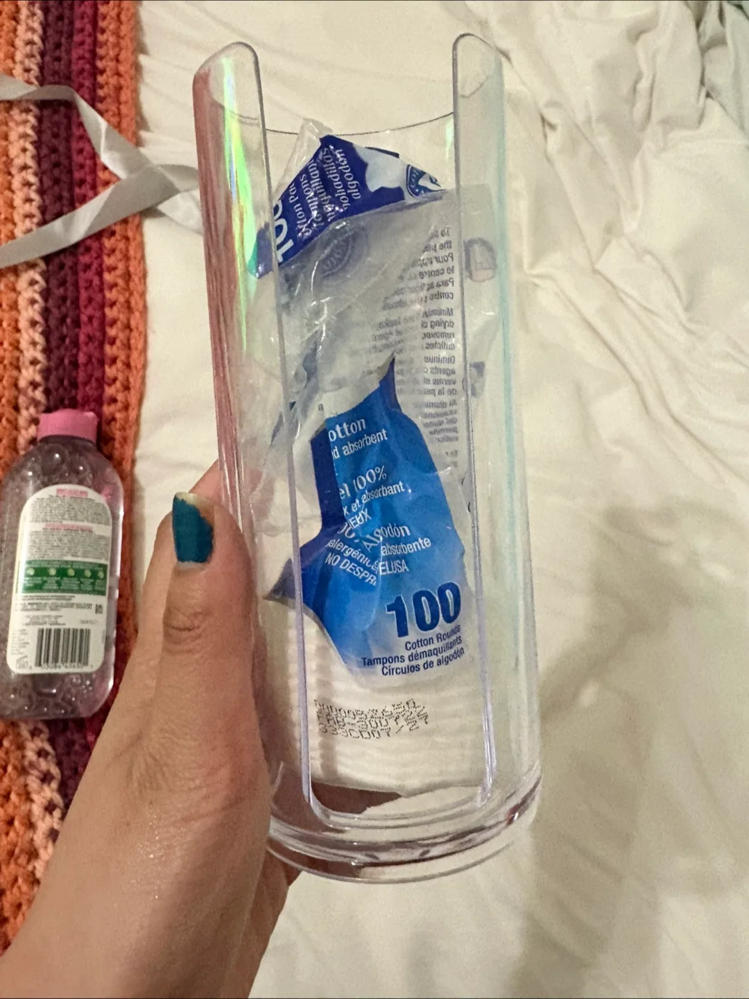 Clear Acrylic Cotton Round Dispenser image indicator(3)