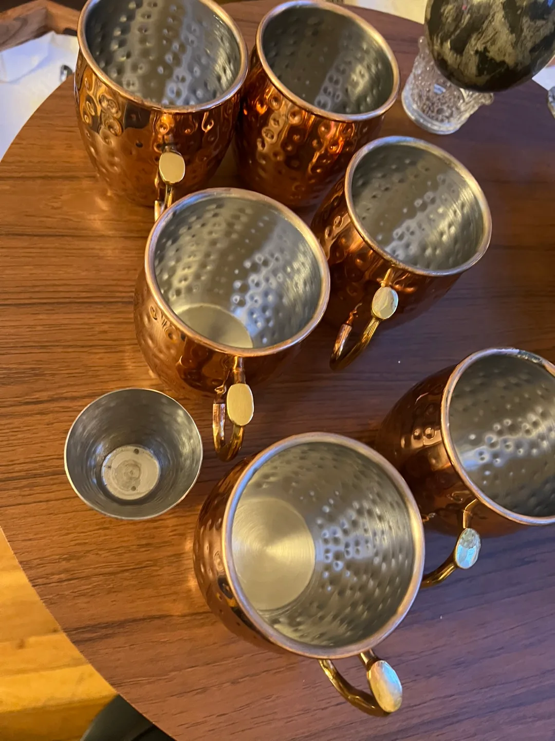 Copper Moscow Mule Mug Set with Wooden Tray image indicator(6)