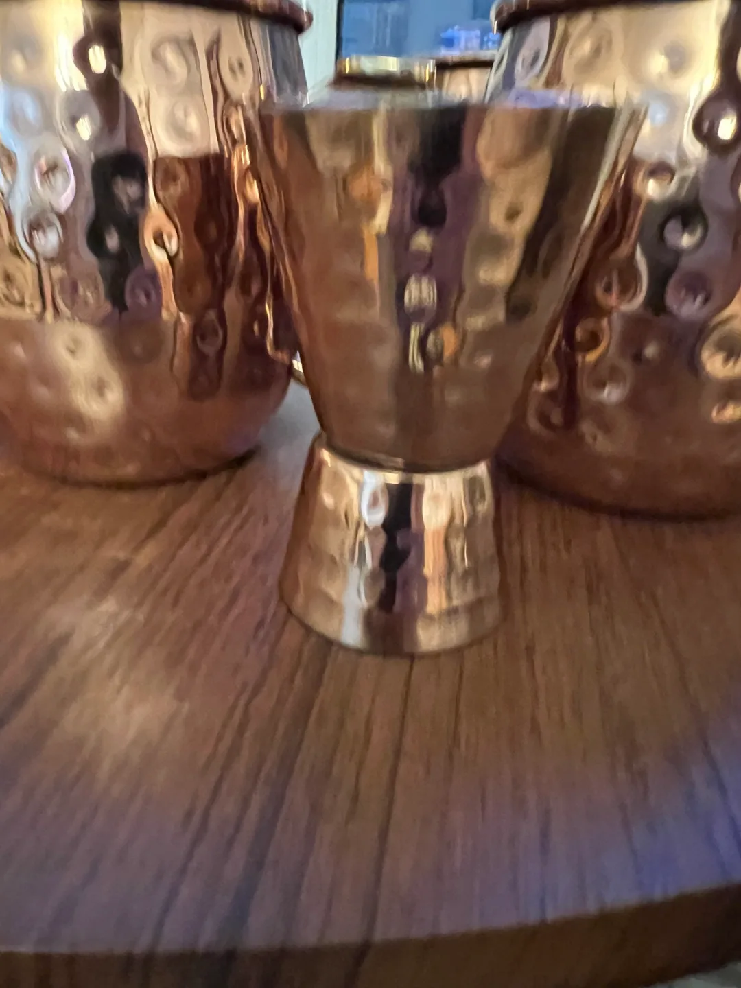 Copper Moscow Mule Mug Set with Wooden Tray image indicator(7)