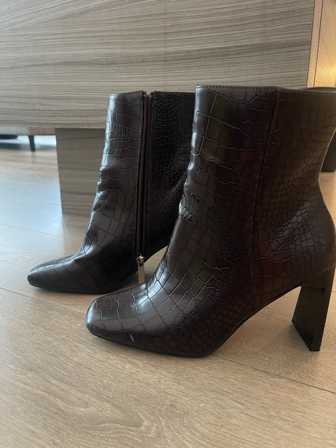 Crocodile Print Ankle Boots