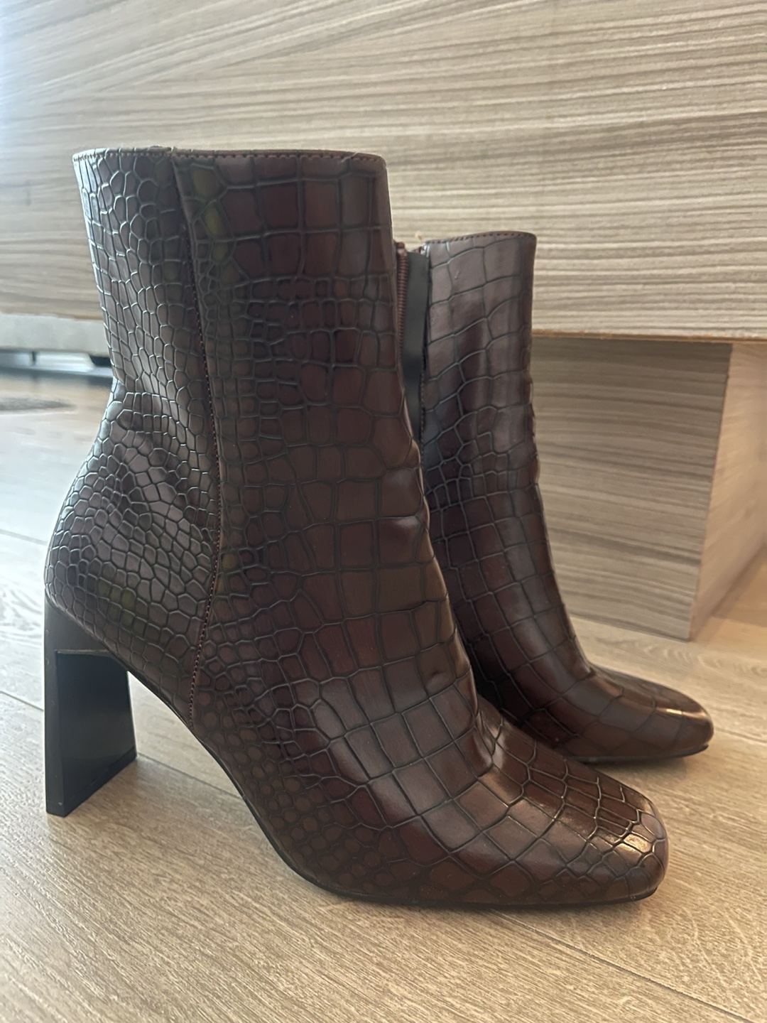 Crocodile Print Ankle Boots - photo 2