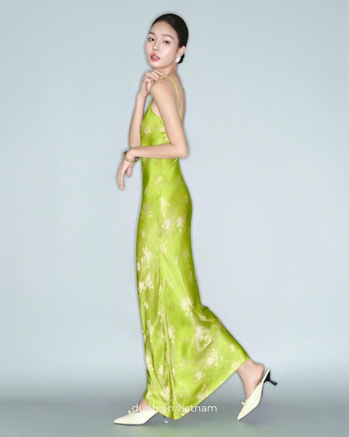Lime Green Floral Maxi Slip Dress - photo 5