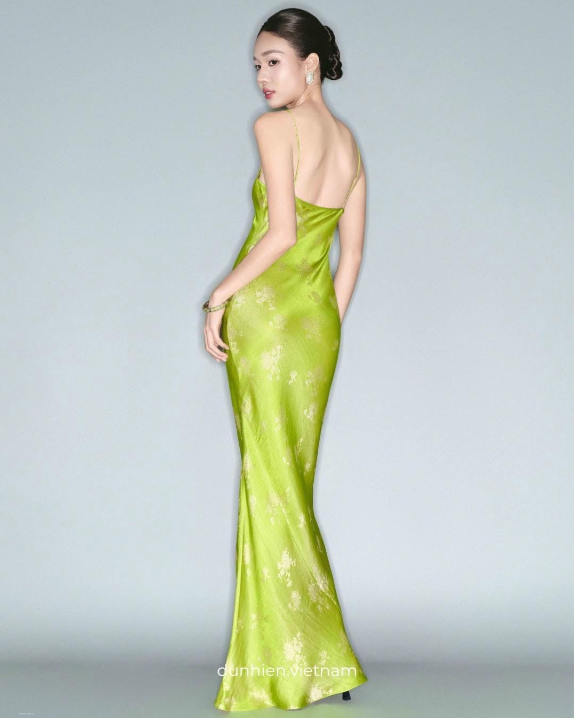 Lime Green Floral Maxi Slip Dress - photo 2