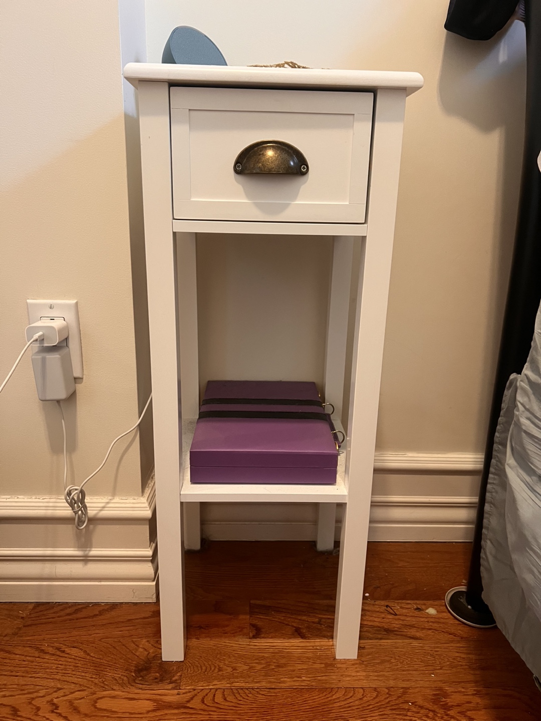 White Wooden End Table Nightstand