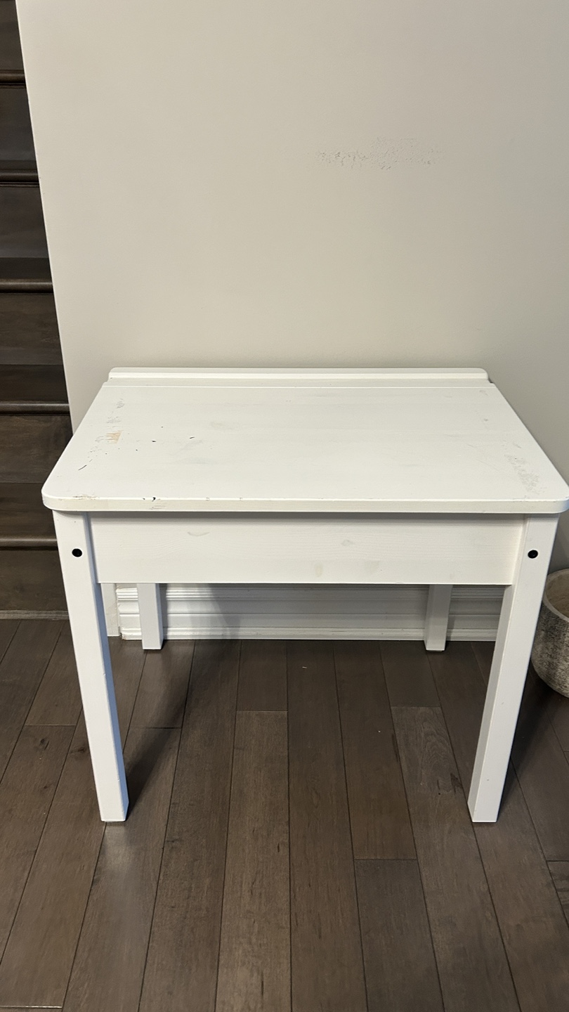 White Children's Desk with Storage