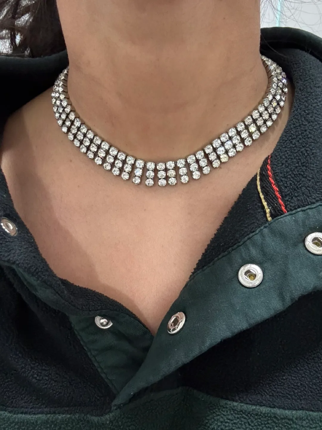 Rhinestone choker necklace thumbnail