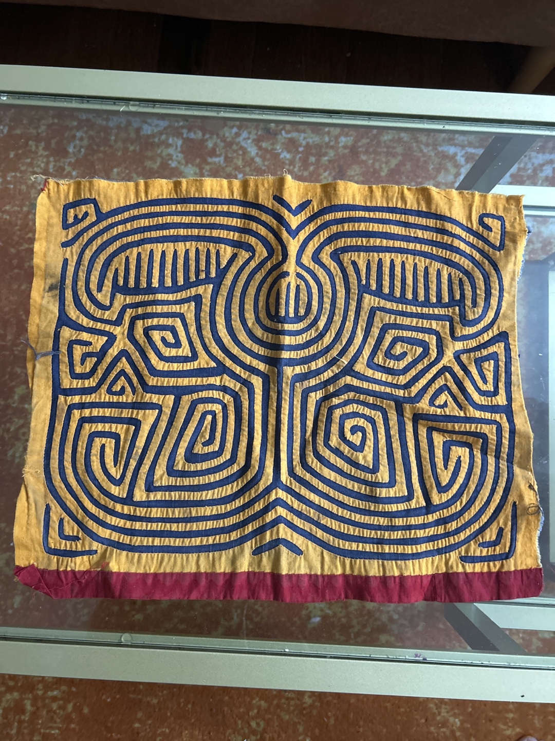 Vintage Textile Art - Hand-stitched Mola-style Panel