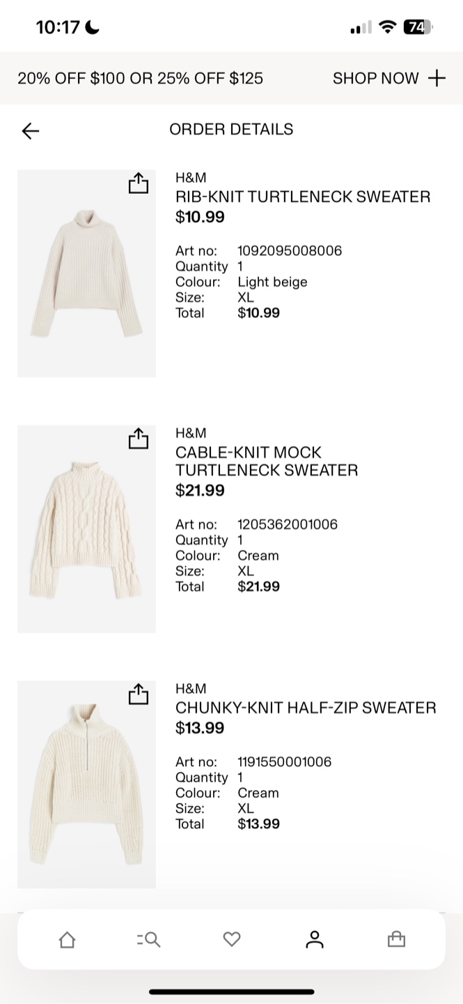 H&M Cream XL Knit Sweaters (3)