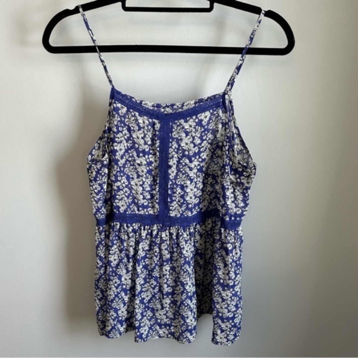 Madewell Floral Print Flowy Silk Camisole with Lace Trim Size M - photo 2