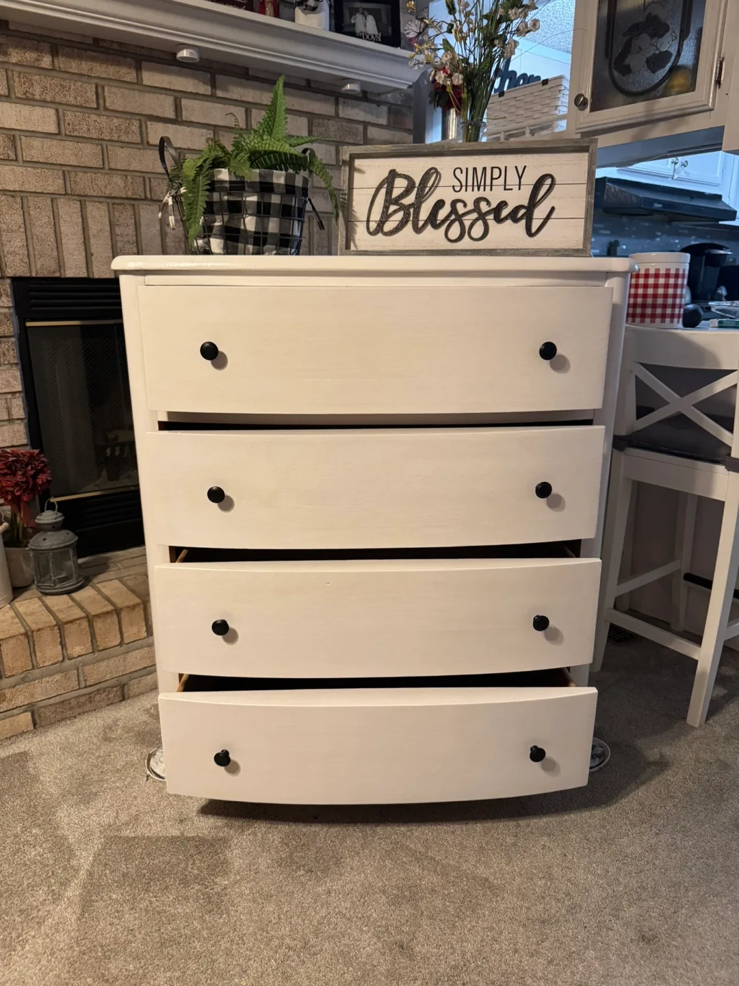 Vintage Stanley Furniture White Chest of Drawers thumbnail