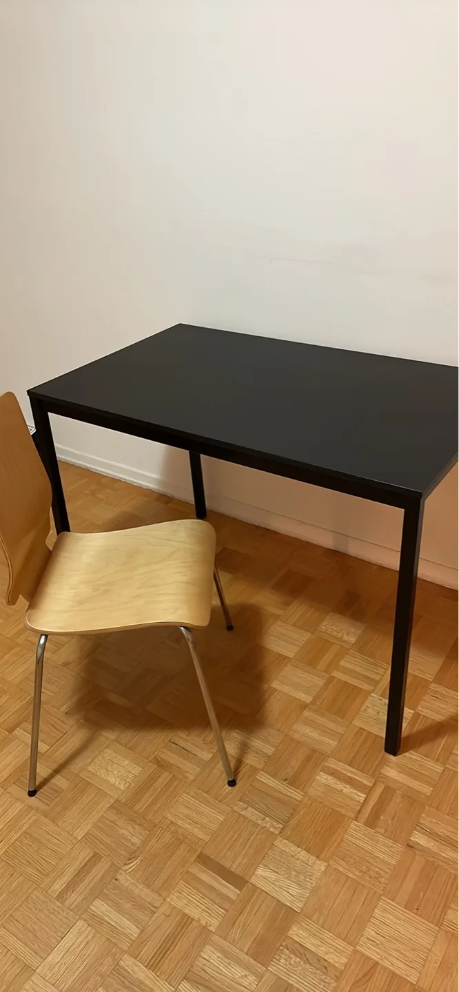 Ikea Black Wooden Desk & Ikea Chair thumbnail