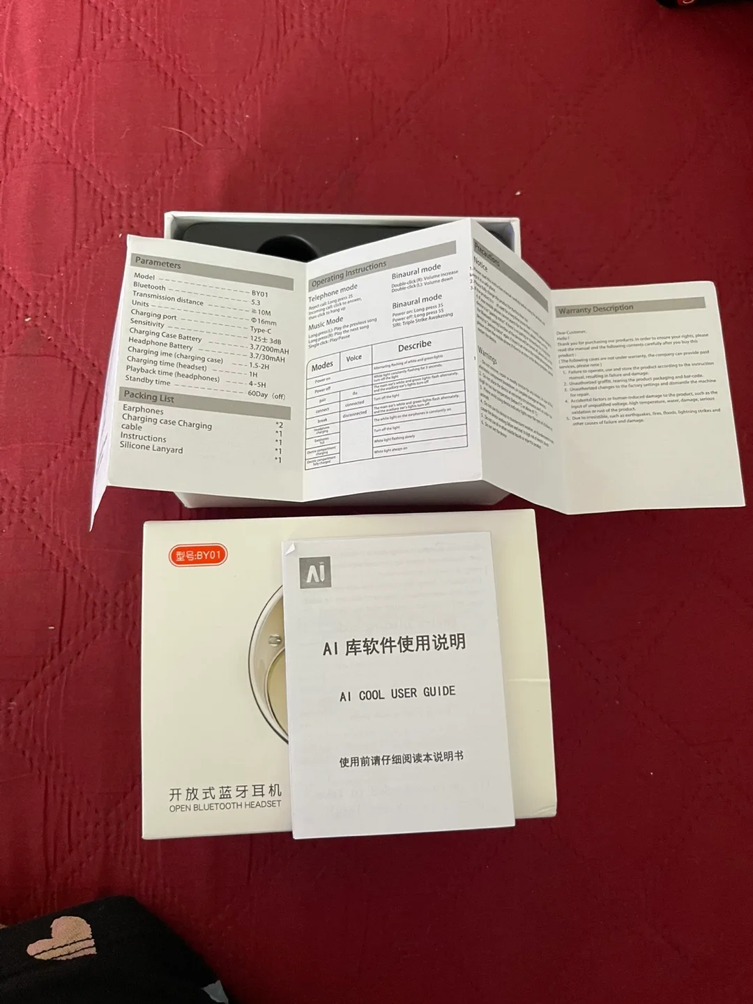 BY01 Open Bluetooth Headset - Wireless Earpiece image indicator(3)