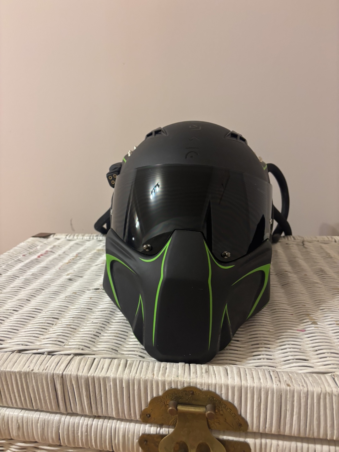 Predator Style Motorcycle Helmet with Dreadlocks