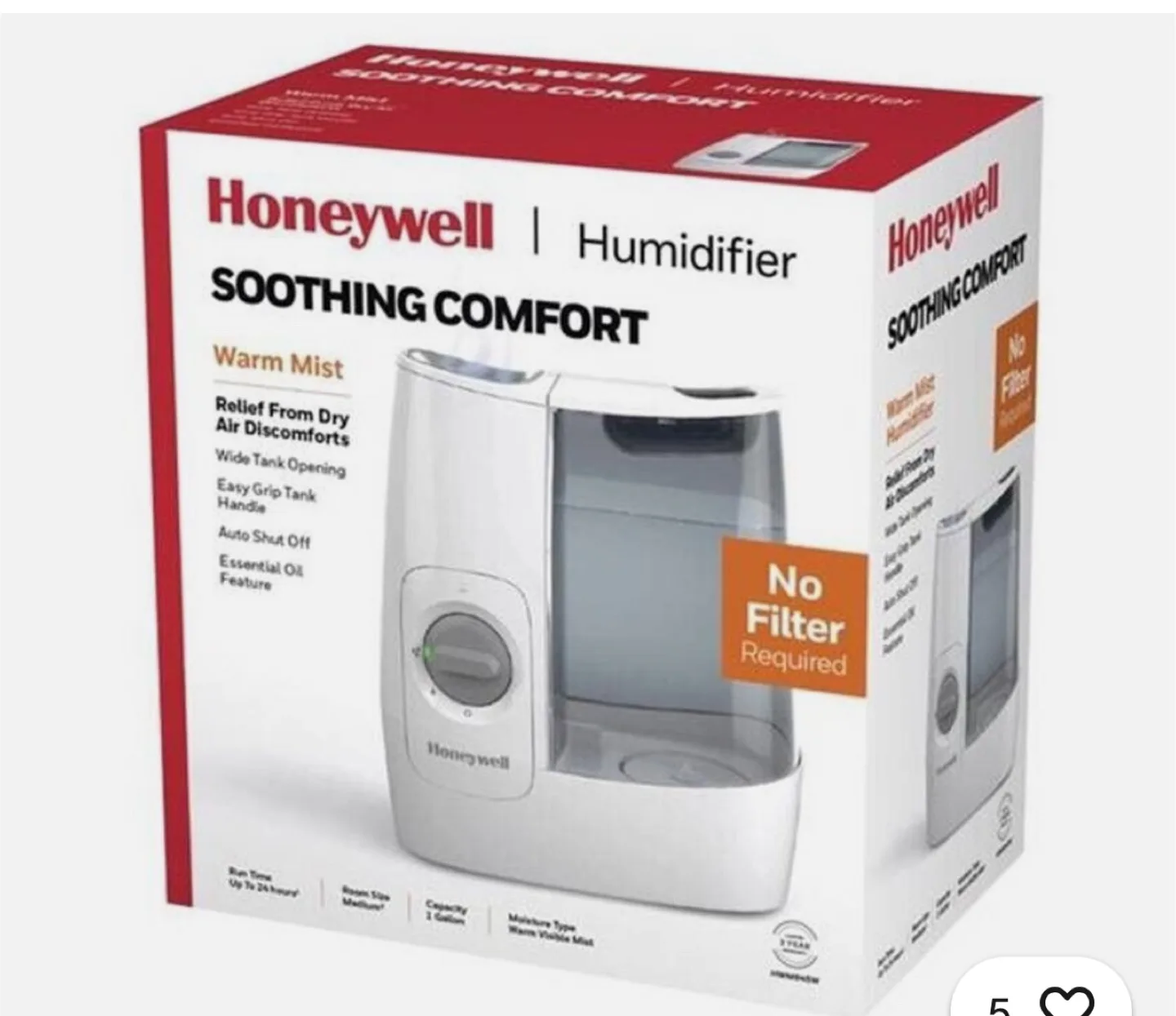 Honeywell Soothing Comfort Warm Mist Humidifier thumbnail