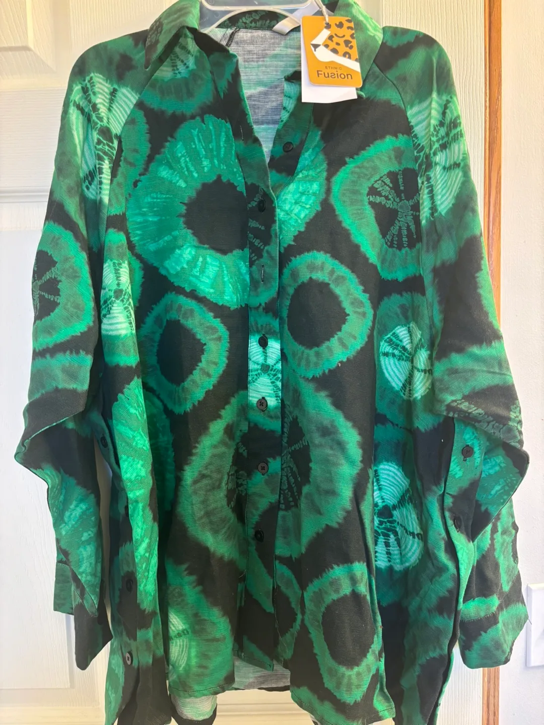 Women's Fusion Tie-Dye Button-Up Shirt image indicator(4)