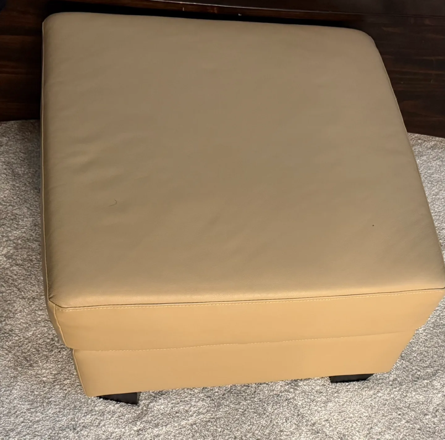 Beige Leather Sofa Set - Couch, Loveseat, Armchair & Ottoman image indicator(4)