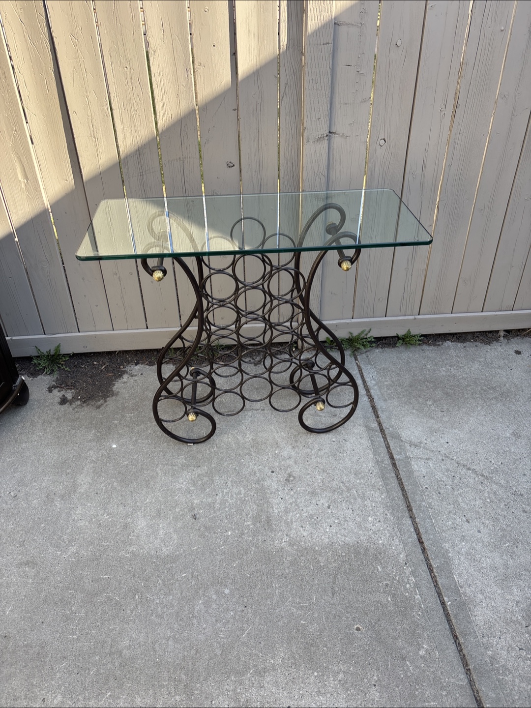 Glass top wine rack