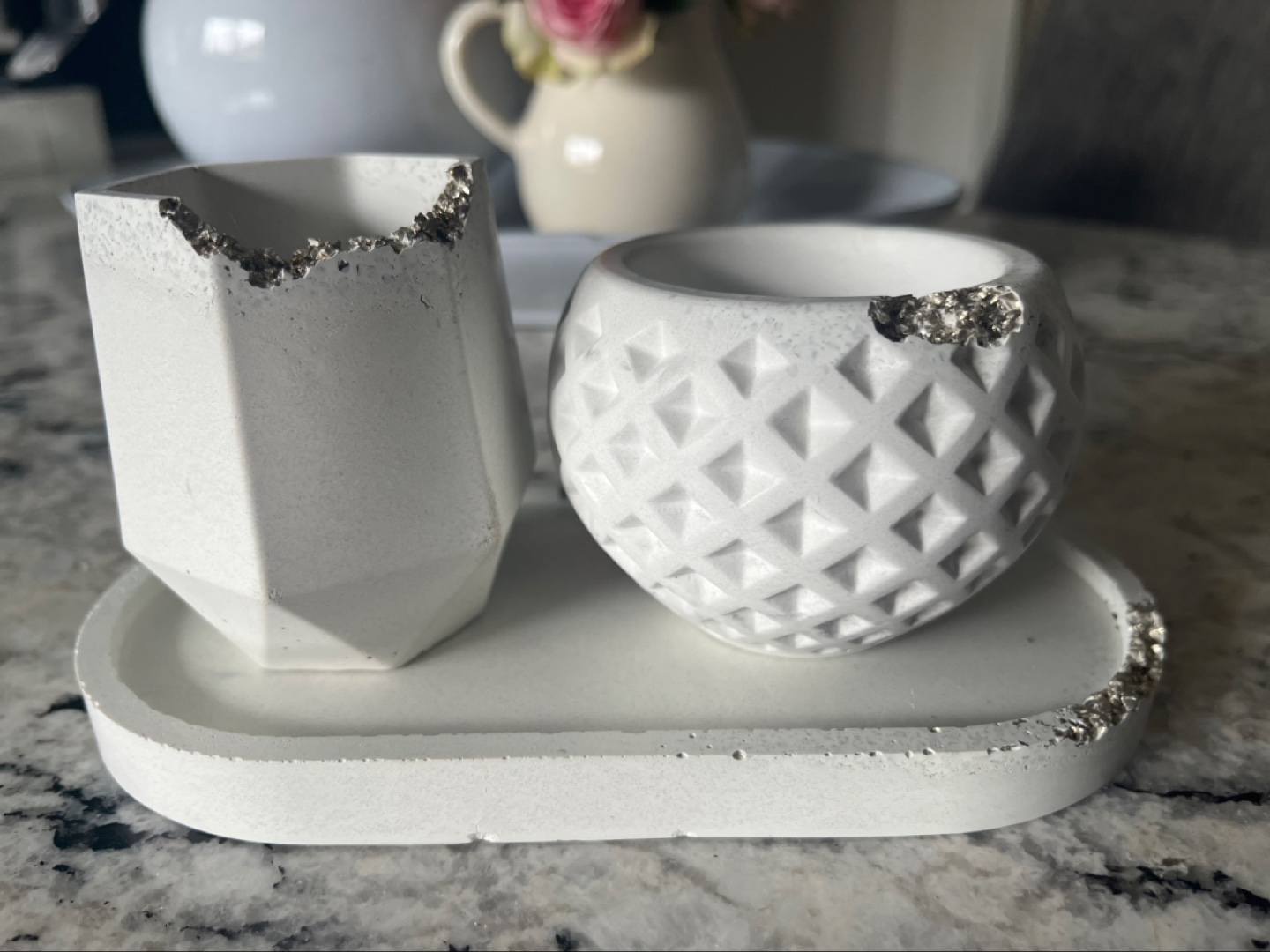 Sets of Concrete Home Decor Trays, Jars, Bowls - photo 3