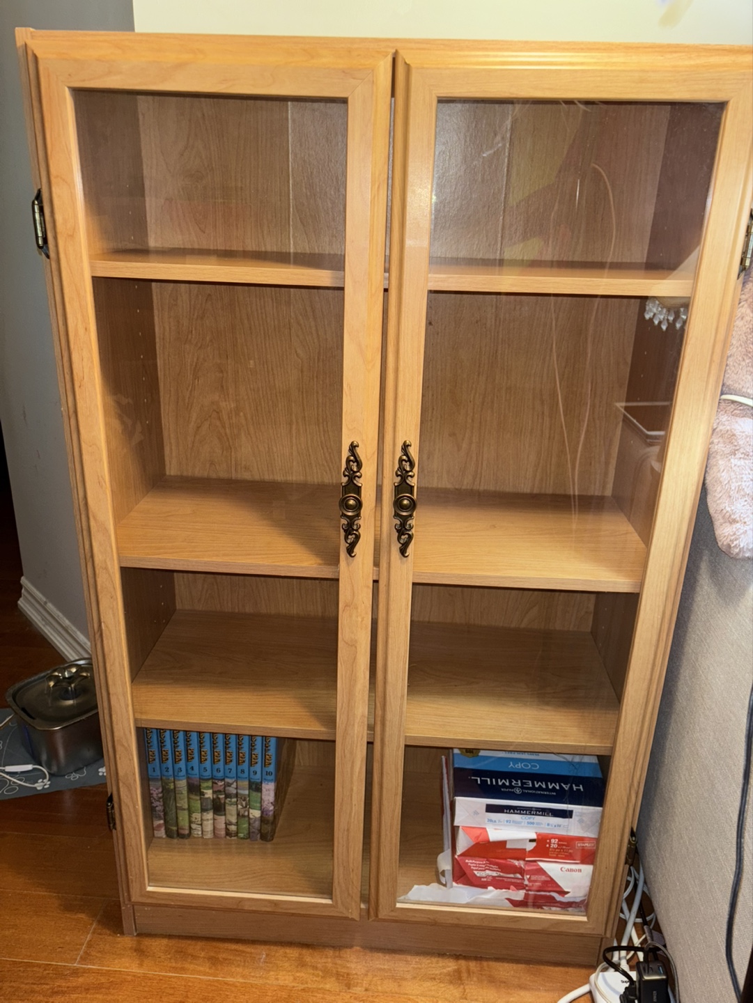 Wooden Display Cabinet with Glass Doors - photo 2
