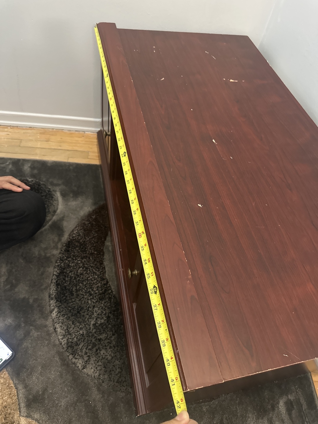 **Moving Sell ** Dark Wood TV Stand with Storage - photo 4