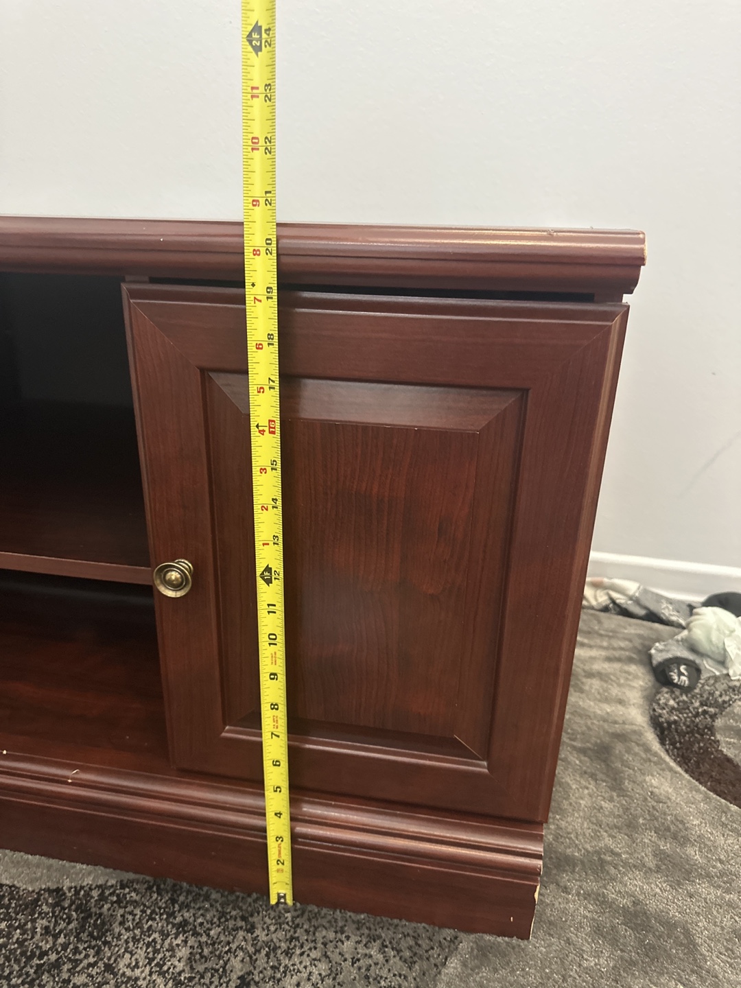**Moving Sell ** Dark Wood TV Stand with Storage - photo 5